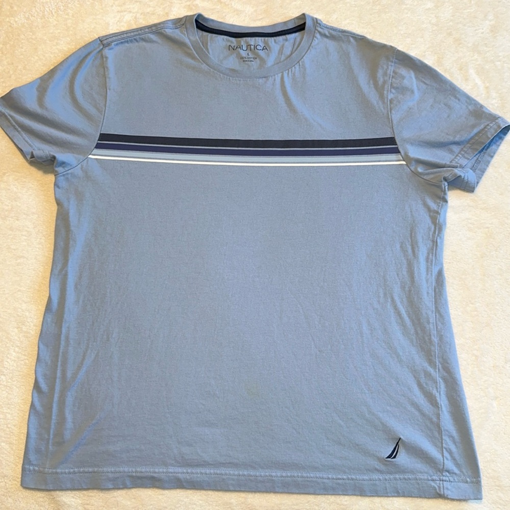 Nautical light blue t-shirt size large